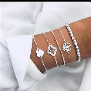 ⭐️ 3 for $22 - Silver 5 bracelet set for Women